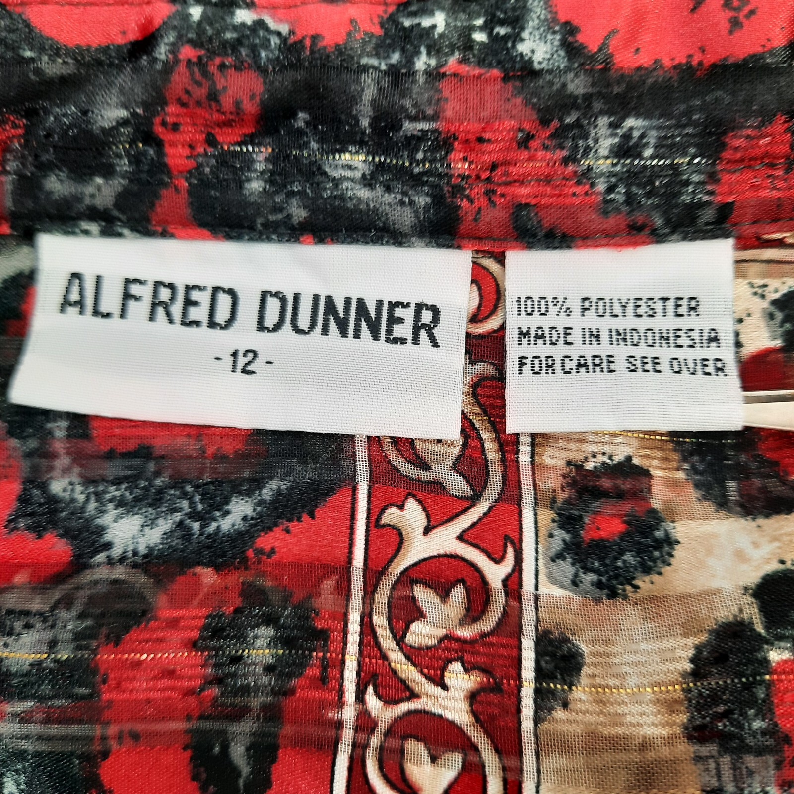 Alfred Dunner Top Patchwork Leopard Print Red Bla… - image 11
