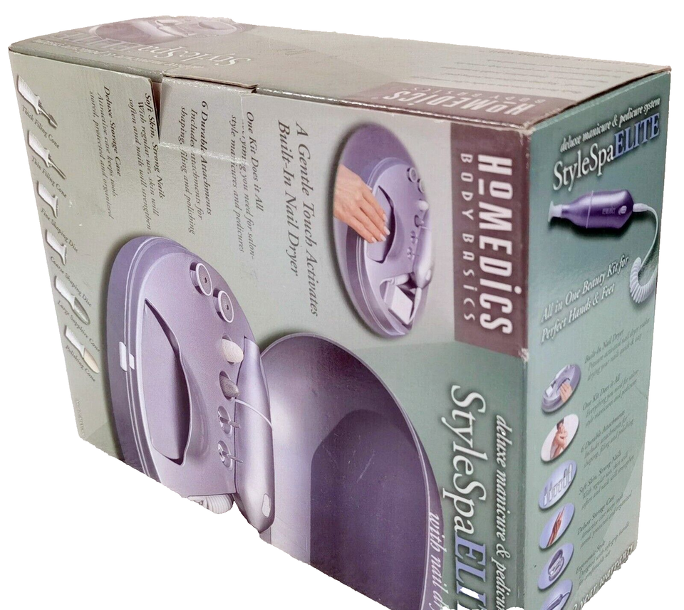 HoMedics MAN300 Manicure/Pedicure Kit Nail Dryer Style Spa Elite