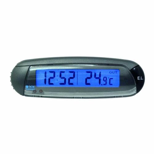 Carpoint Digital In/Out Indoor Outdoor Car Thermometer with Clock & Ice