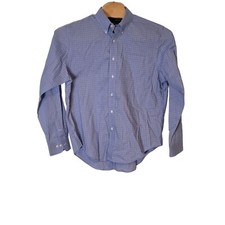 Lauren Ralph Lauren Button Down Dress Shirt Blue Checkered Long Sleeve Size 17