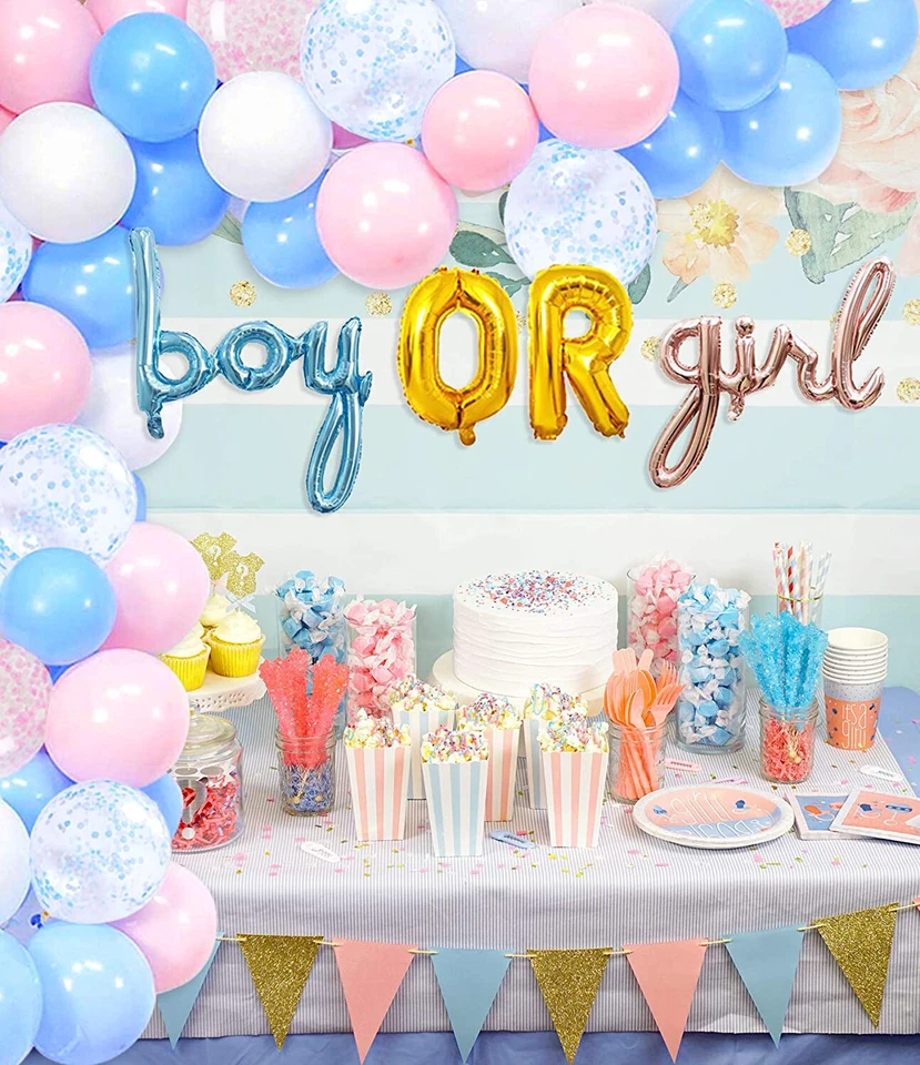 Kit de guirnalda globo fiesta revelación de género niña o niño bebé bomba guirnalda de confeti Foto 4 de 4