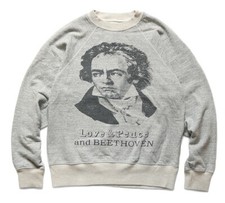 KAPITAL Beethoven love & peace raglan sleeve sweatshirt gray