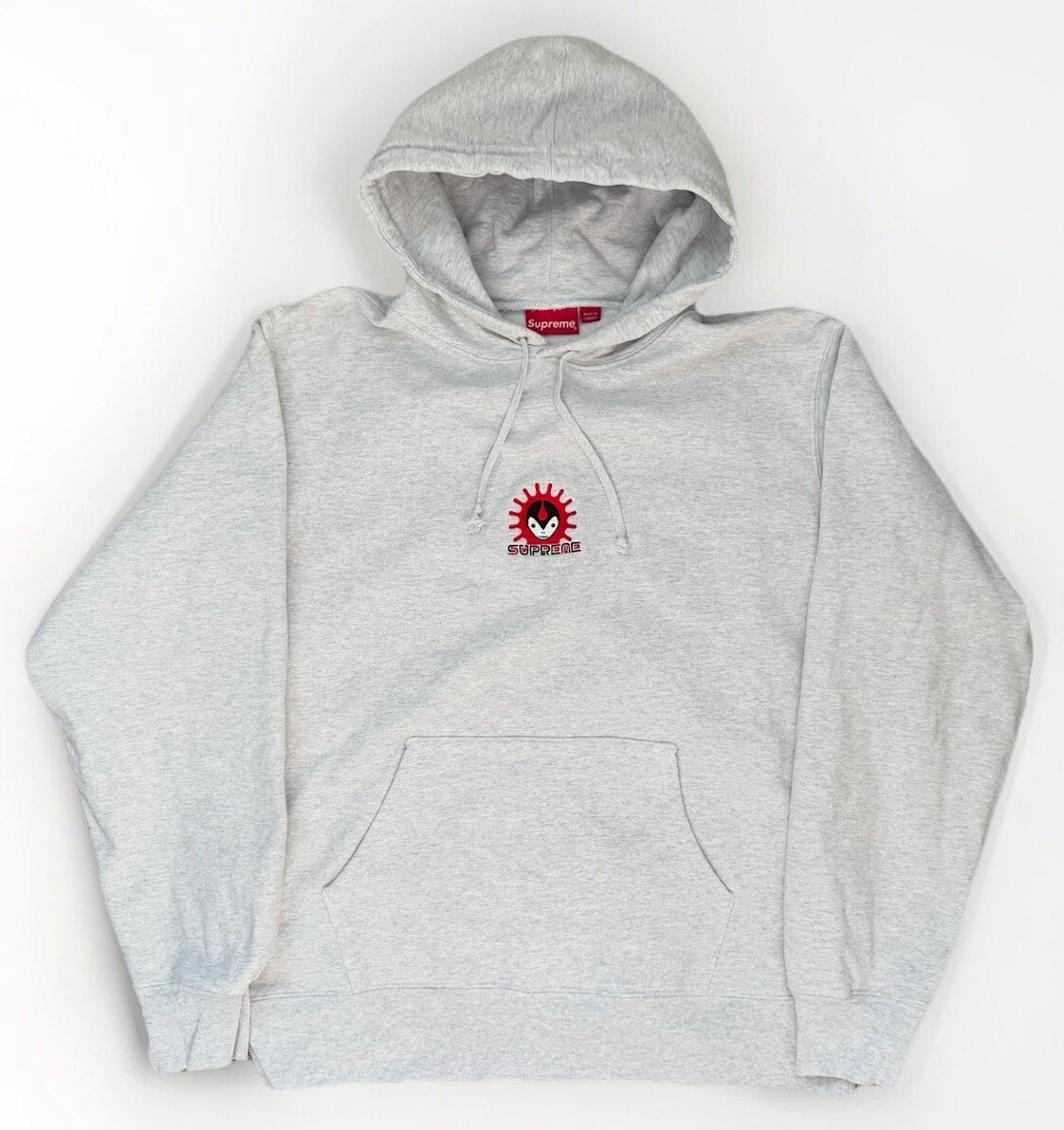 Authentique sweat à capuche SUPREME Vampire Alien FW18 gris cendre taille M