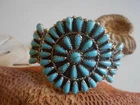 Vintage Sterling Silver 925 Turquoise Cuff Bracelet Signed MB  4851