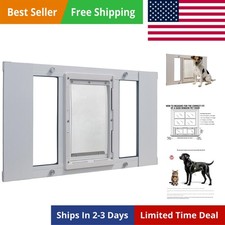 Aluminum Sash Window Pet Door, Adjustable to Fit Window Widths from 27" to 32...