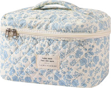 Large Makeup Bag, Cute Cosmetic Bag for Women Girls, Floral Coquette Aesthetic T