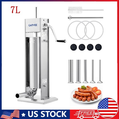#ad 15LB 7L Manual Sausage Stuffer Vertical Meat Filler 304 Stainless Steel Maker US $135.99