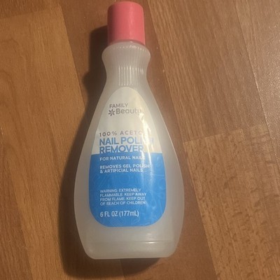 Family Beauty 100% Acetone Nail Polish Remover Liquid Soakers 6 fl oz