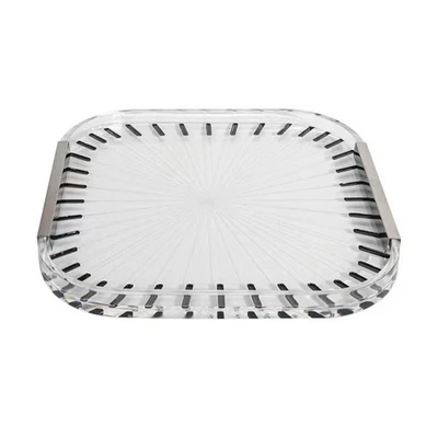Acrylic Tray with Metal-Finish Handles Modern Clear Acrylic Tray Polished - Bild 1 von 4