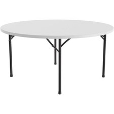 Correll 71"W x 71"D Economy Plastic Blow-Molded Folding Table in Gray Granite