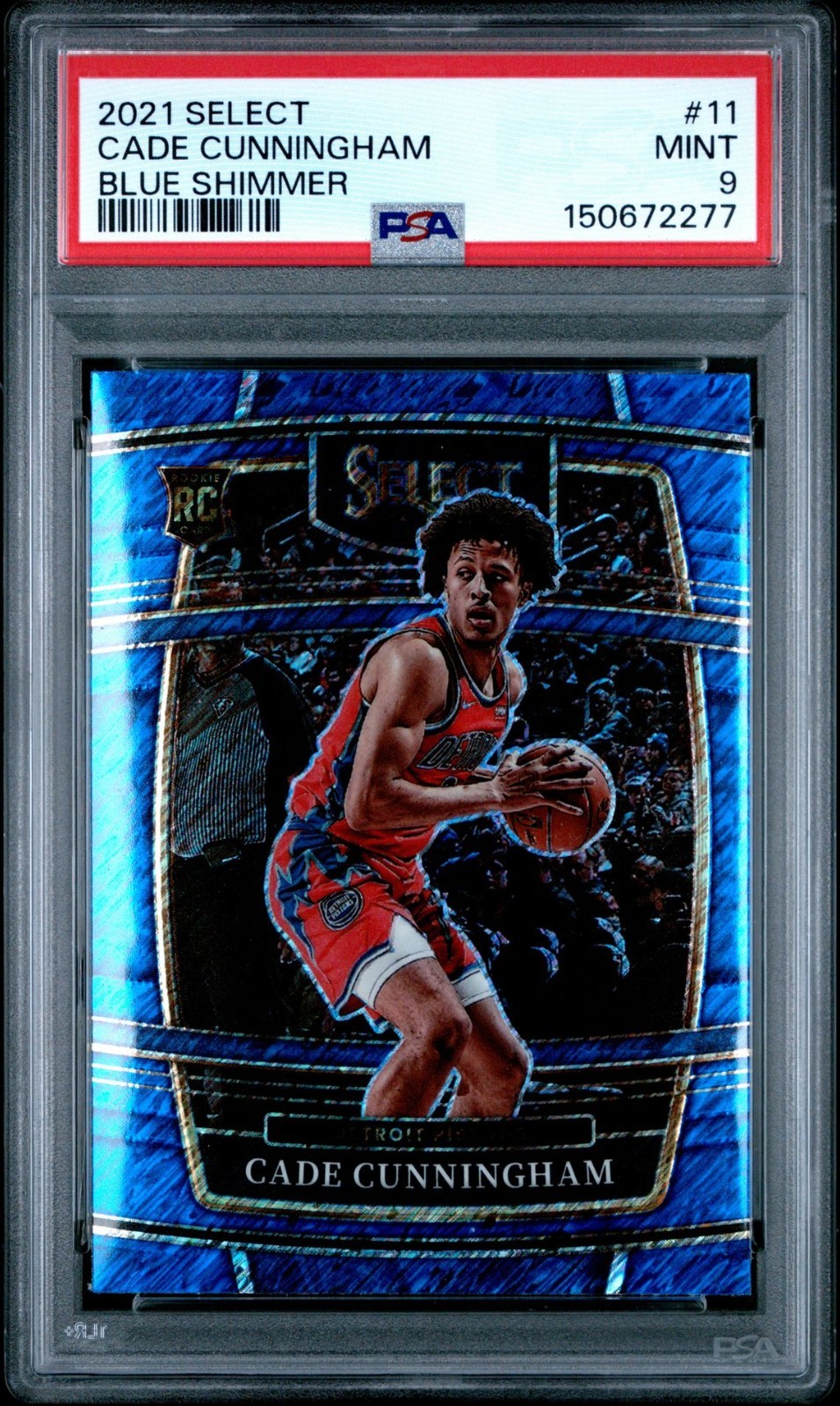 PSA  9 2021-22 Select Concourse CADE CUNNINGHAM Blue Shimmer Prizm RC #11