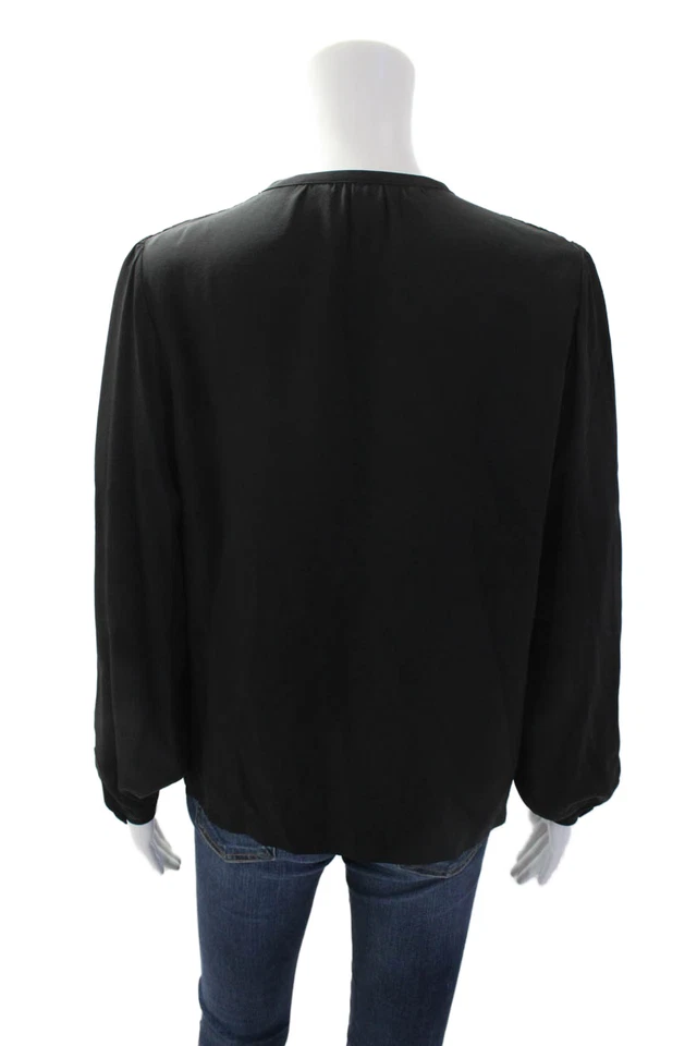 Blusa Florina Diane Von Furstenberg Mujer Seda Cuello Llave Negra Talla 0 Foto 3 de 4