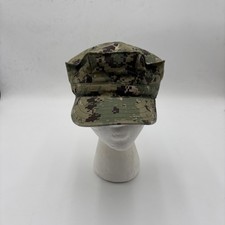 USN NWU Type III AOR2 Digital Woodland Utility Navy Cap Hat Size 7 1/2