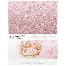 Harmony Diamond Chic Glitter Cardstock 8.5"X11" 20/Pkg-Princess Pink