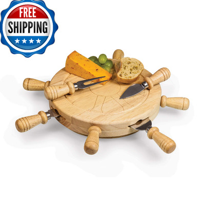 PICNIC TIME Mariner Cheese Board & Knife Set, Novelty Charcuterie Board