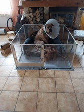 Extremely Safe Acrylic Dog Playpen Indoor Puppy Pen Pets Fence w/ Fertility Pad