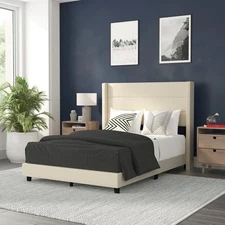 Flash Furniture FFIF46441 Miltiades Full Wood Platform Bed Frame - Beige