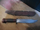 VINTAGE WW2 THEATRE MADE FIGHTING SHEATH KNIFE OLD ANTIQUE MILITARY SOLDIER