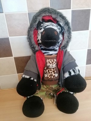 Build a Bear Workshop Plüsch und Outfit Paket ~ Zebra in Parker & Leoparden Shirt