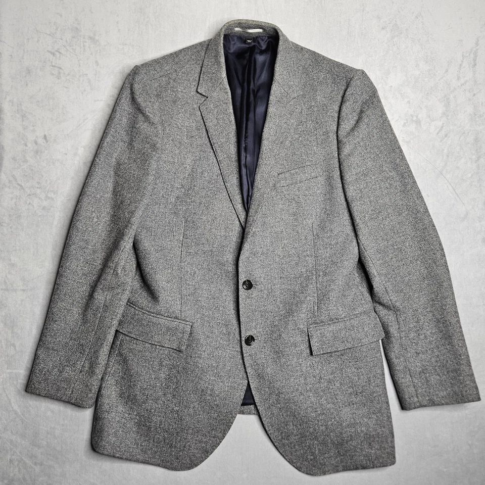 Jaqueta clássica J Crew Ludlow blazer masculino 44L cinza cotovelo remendos lã pano lua - Imagem 2 de 4