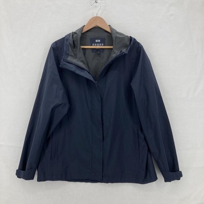 Uniqlo Jacket Mens XL Blue Blocktech Parka Coat Hooded Water