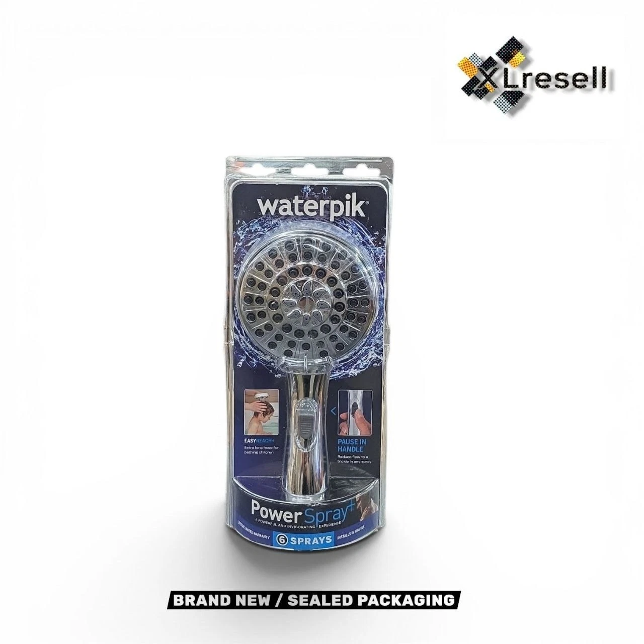 Waterpik Easy Reach+ 6-Spray Handheld Shower Head 1.8 GPM w/ 8ft Hose Chrome