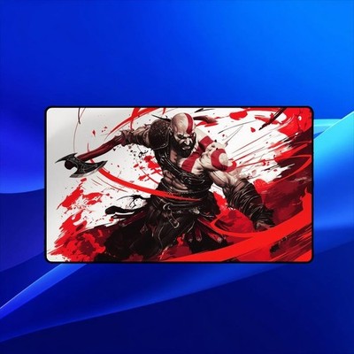 Kratos Playmat | Magic the Gathering Playmat | Axe Strike Blood Swirl Art