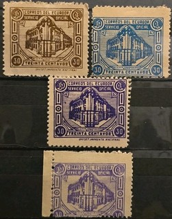Ecuador MNG Scott O202 O204 Officials Post Office 1947 F Set Variety 0.208.1