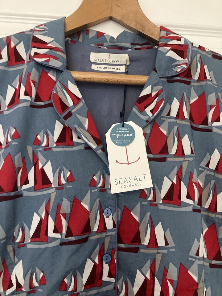 Beautiful Seasalt Lottie Dress Yachts Pattern Size 16 Brand New With