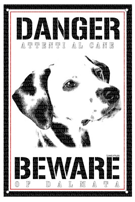 Cartello 'Attenti Al Cane' In Metallo Dalmata - 15x20 Cm Per Esterno - Foto 5