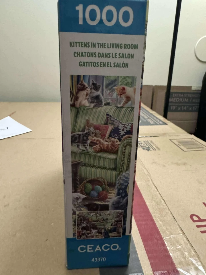 Ceaco - Gatitos en la sala de estar - Rompecabezas de 1000 piezas ligeramente usado Foto 4 de 4