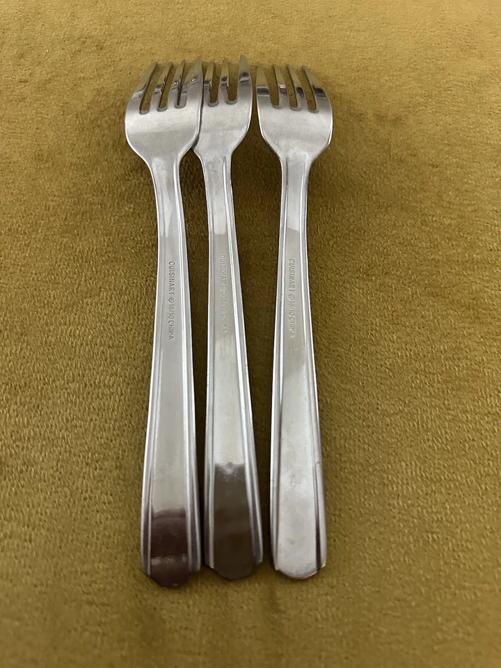 (3) Tenedores de ensalada CUISINART WESTLAKE Diamond 18/10 cubiertos de acero inoxidable Foto 4 de 4