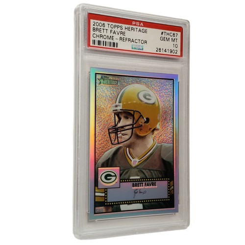 2006 Topps Heritage | Chrome | Refractor | Brett Favre | PSA 10 | #'d /552 - Picture 2 of 5
