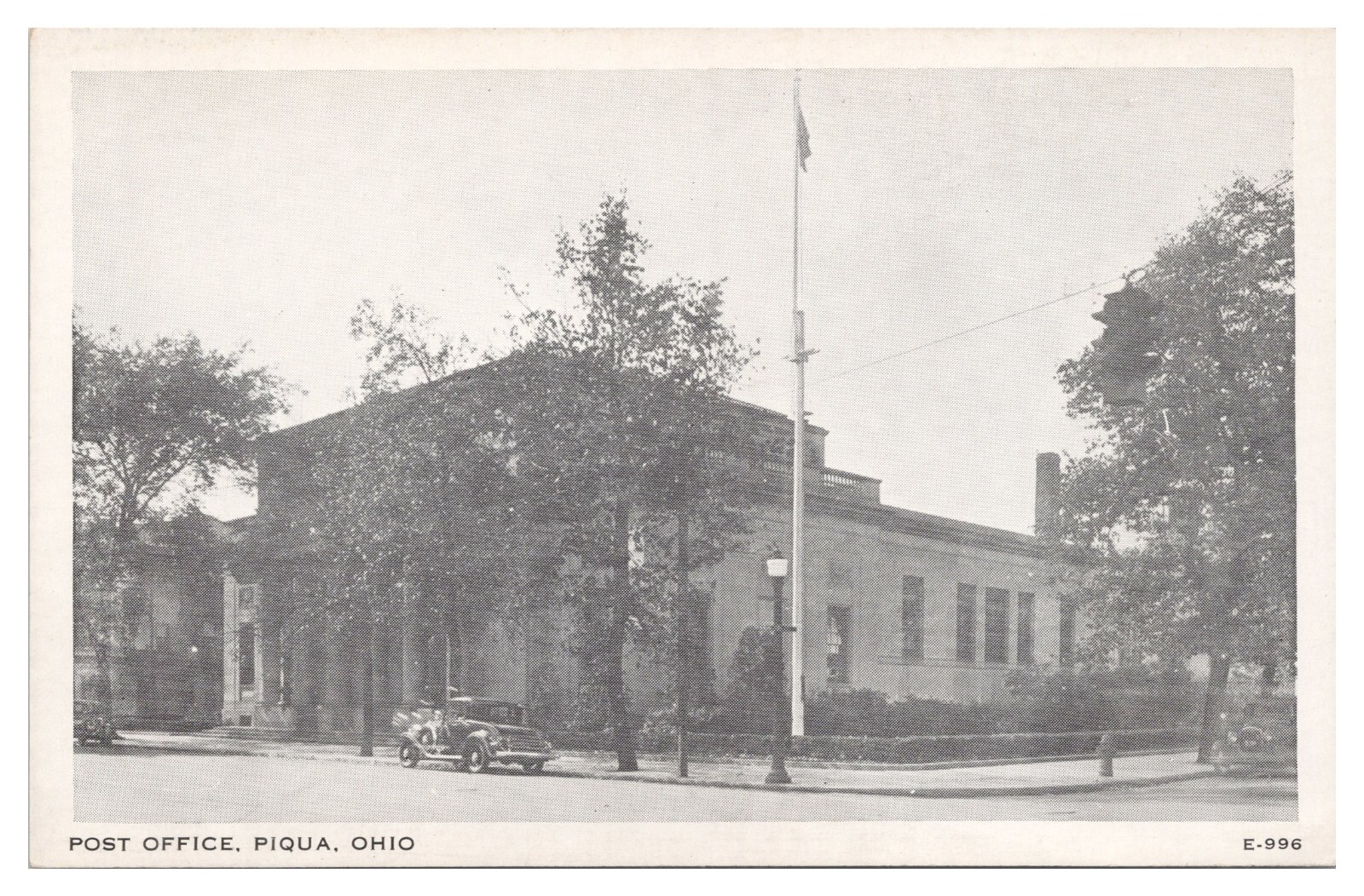 Vintage Post Office Piqua Ohio Postcard Unposted B&W White Border eBay