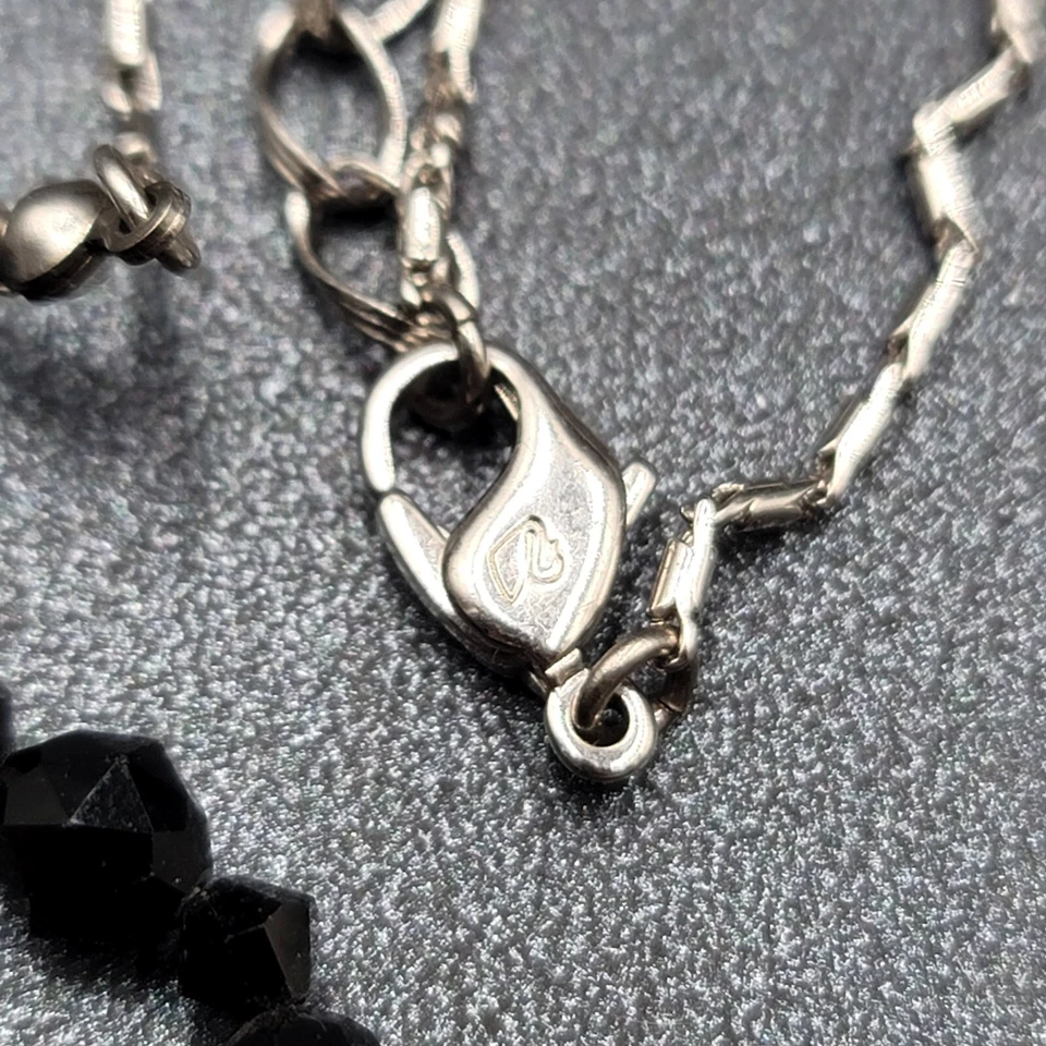 Ожерелье Swarovski с черными хрустальными бусинами Rivioli посеребренное с подписью 16–18 дюймов - Изображение 4 из 4