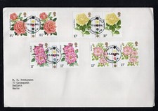  1976 Plain First day cover  ROSES    TRAFFIC LIGHT GUTTER PAIRS SET 