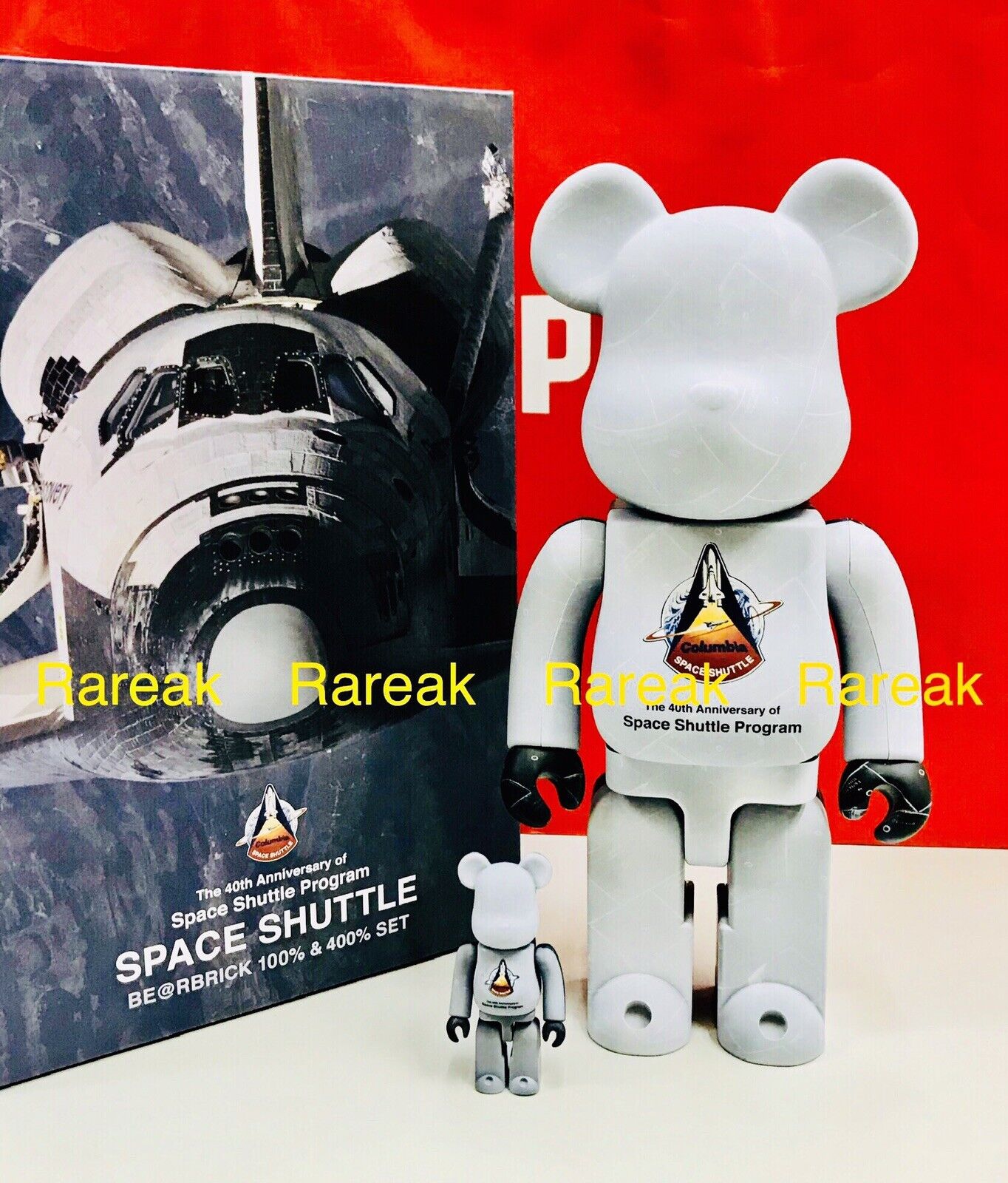 Medicom Bearbrick NASA 40th Space Shuttle Program 400% + 100% Be@rbrick Set