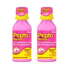 2x Pepto Bismol Heartburn Liquid 240ml - Relief from Indigestion, Nausea