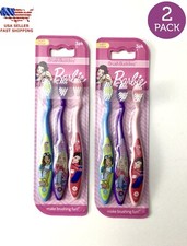 6 PCS BARBIE TOOTHBRUSHES SOFT BRISTLES BY BRUSH BUDDIES  2 SET OF 3PC 