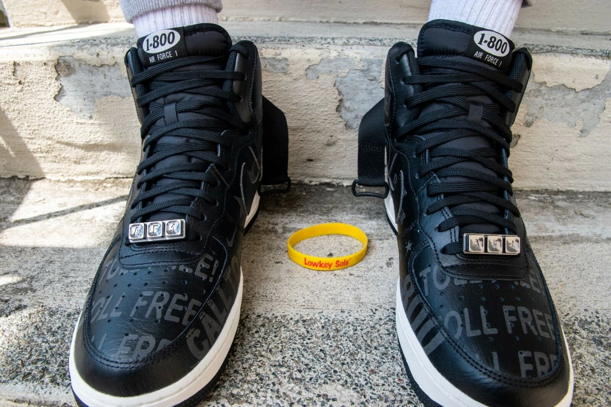 Nike Air Force 1 High 07 PRM 3M Toll Free 1-800 Black Men Size 10 CU1414-001