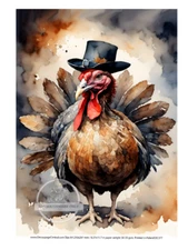 Top Hat Turkey | A4 Rice Paper | Paper for Decoupage | Decoupage Central
