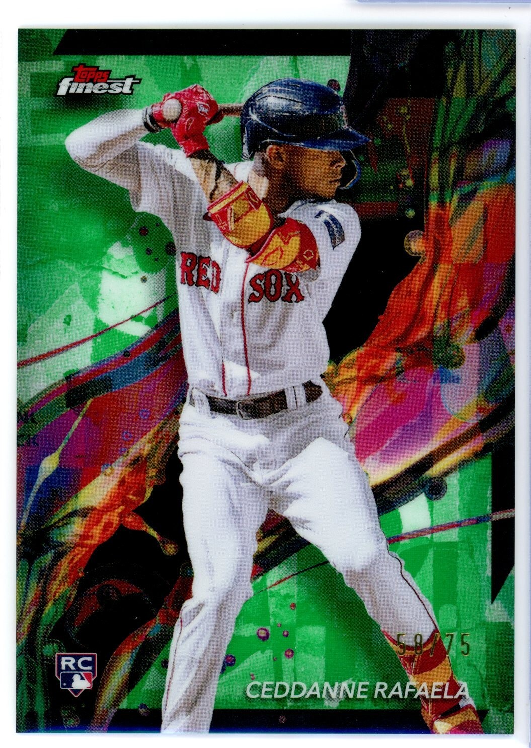 2024 Topps Finest CEDDANNE RAFAELA Green Refractor RC #18 #ed/75 Red Sox