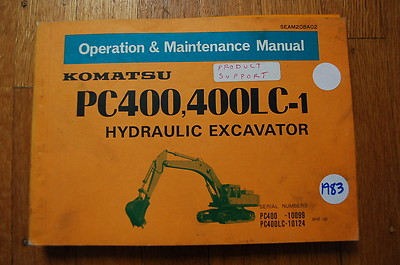 KOMATSU PC400-1 TRACKHOE EXCAVATOR CRAWLER Maintenance Operator Manual operation