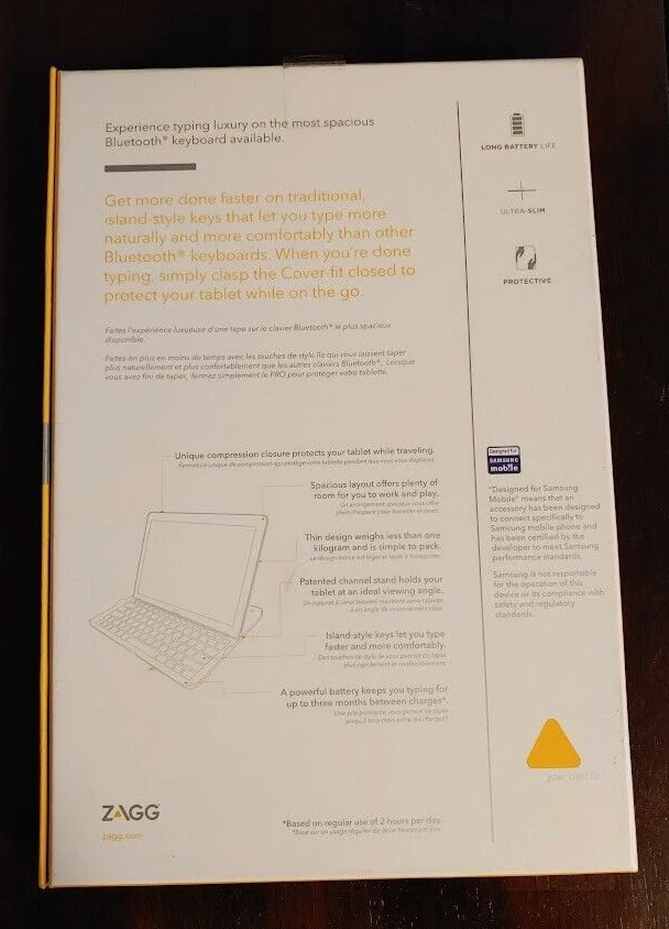 ZAGG Cover Fit Case w/ Bluetooth Keyboard for Samsung Galaxy Note/Tab Pro Black - Image 2 of 3