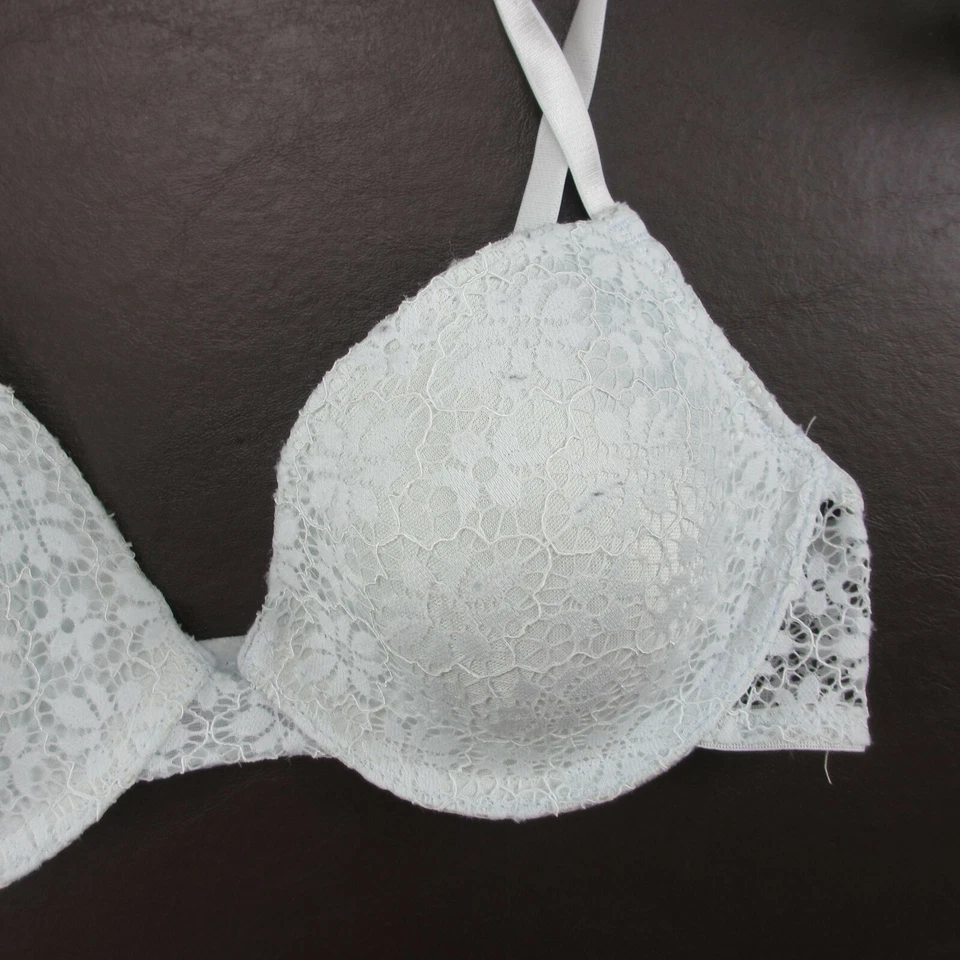 Sujetador Jessica Simpson Talla 34C Azul Acolchado Con Aros Cierre Ajustable Espalda Foto 4 de 4