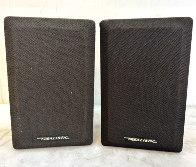 2 REALISTIC MINIMUS-7W Vintage Wood Bookshelf Speakers 40-2039B