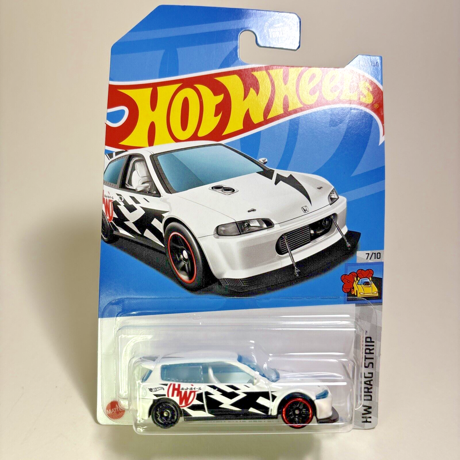 2023 Hot Wheels White Honda Civic Custom 172/250 HW Drag Strip 7/10