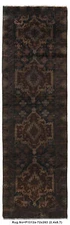 2x9' DARK TRIBAL RUNNER HANDMADE WOOL # P1312