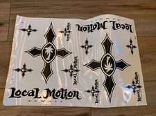 Vintage 1980's Local Motion Hawaii Surf Sticker Sheet Team Rider Surfing