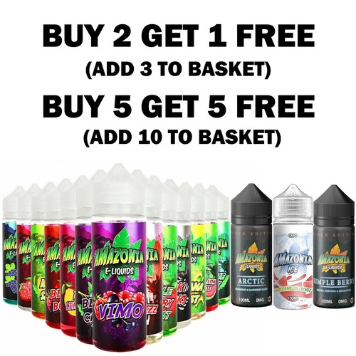 E LIQUID AMAZONIA 100ML VAPE JUICE 70/30 SUB OHM JUICE 0MG CLEARANCE